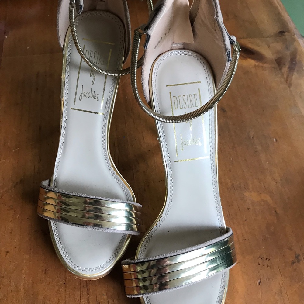 Gold strapped heels